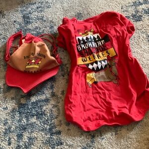 Size S Daschund Funny Dog Shirt and Hat